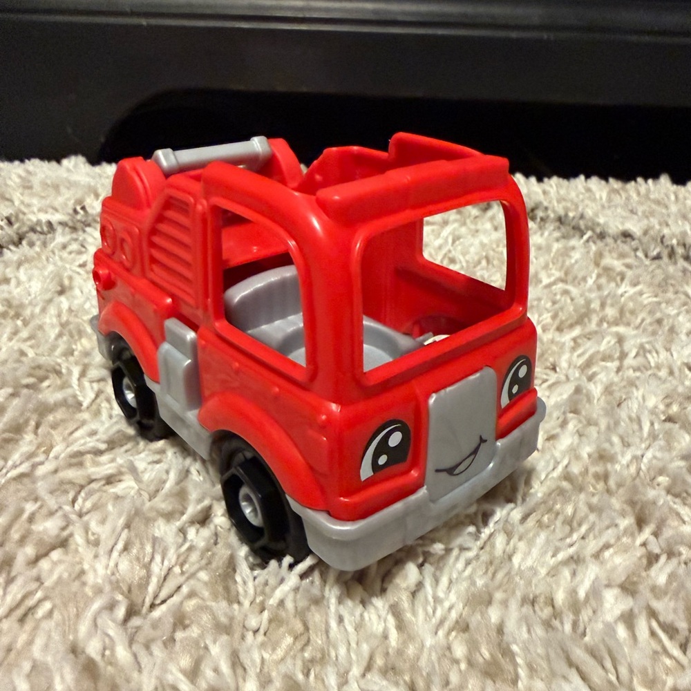Little People Train, Green Tractor, and Fire Truck